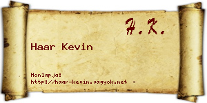 Haar Kevin névjegykártya